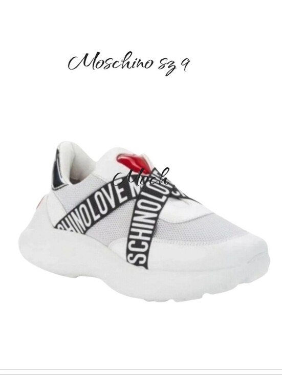 Moschino Shoes - Love Moschino White Logo Band Mesh Sneakers Crisscross Chunky Running Shoes 9